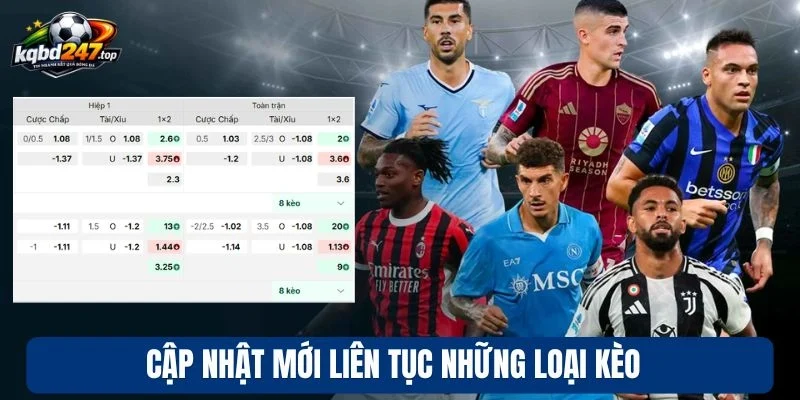 Kèo bóng đá 8 Cập nhật mới liên tục những loại kèo