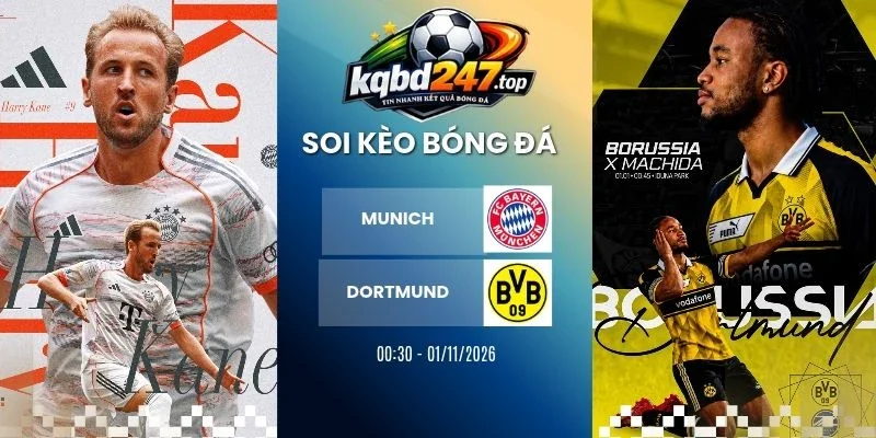 Kèo nhà cái Munich vs Dortmund, Bundesliga - 1/11/2026